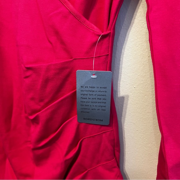 Red V Neck Long Sleeve Dress New With Tags - Picture 4 of 8